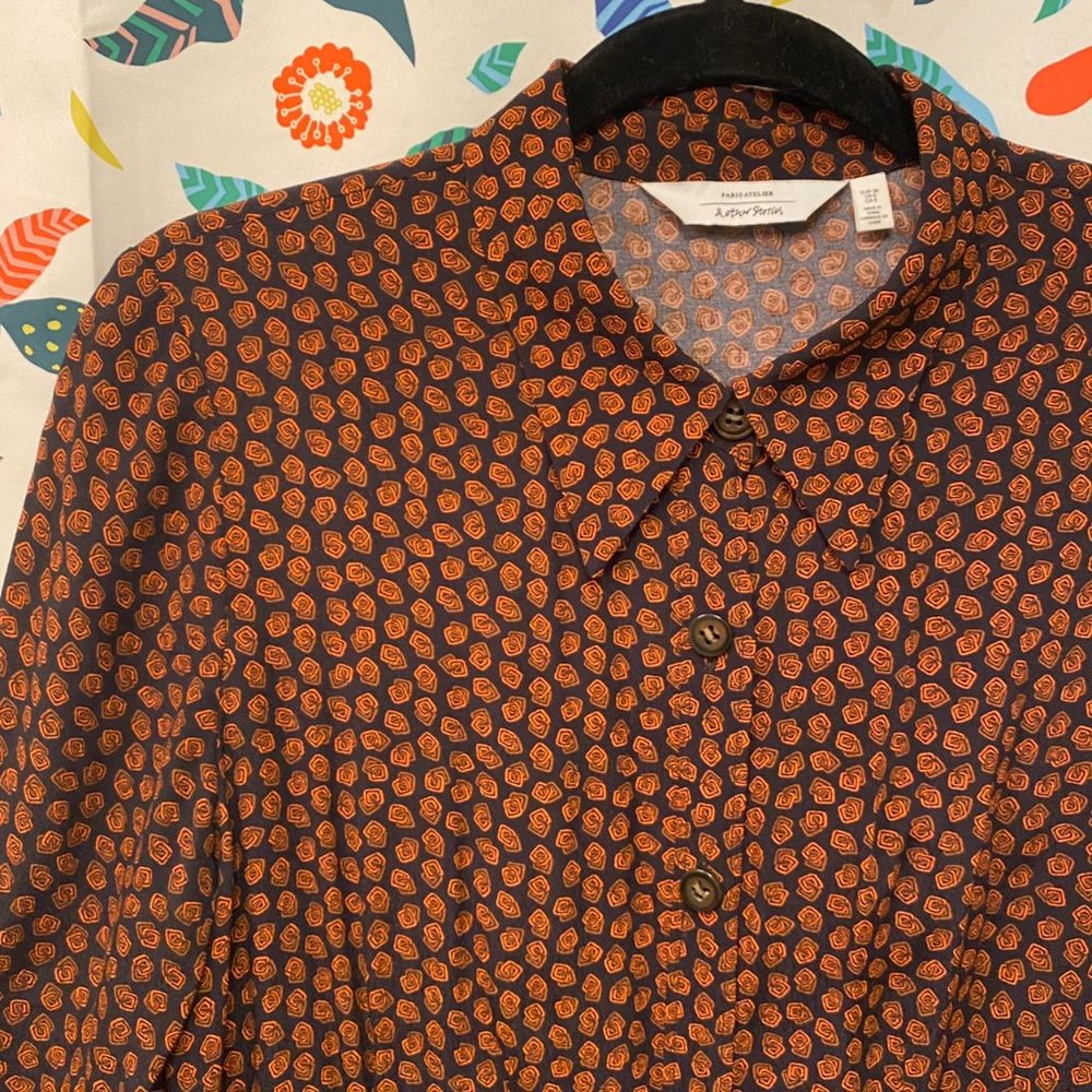 SOLD & Other Stories Black Geometric Print Button Down Dress - Picture 6 of 6